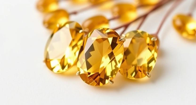 Close-up view of Topaz gemstones